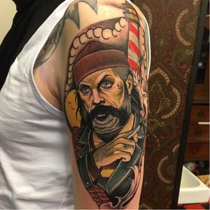 Cool pirate tattoo by Stanley Storm #StanleyStorm #neotraditional #pirate