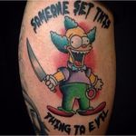 Krusty Tattoo, artist unknown #krustytheclown #krusty #clown #cartoonclown #thesimpsons #simpsons
