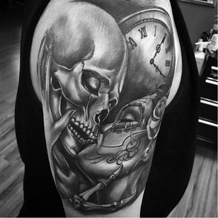 Tatuaje de Y Abel por Seyer #OGAbel #art #chicano #blackandgrey #SeyerTattoos #skull #caterina #kiss #diadelosmuertos