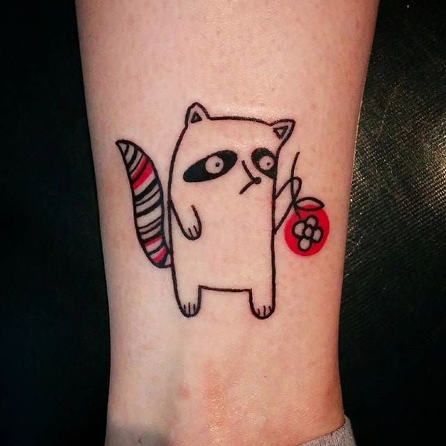 Lil cute raccoon tattoo done by me Feel free to give opinions   rTattooDesigns
