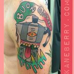 Barista-insipired tattoo by Kane Berry. #KaneBerry #coffee #barista #caffeine #coffeelover #coffeepot