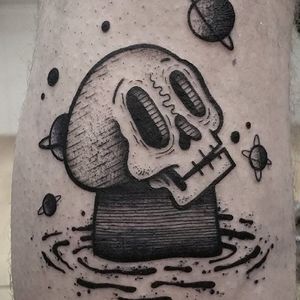 Skull Tattoo by Jaffa Wane #skull #skulltattoo #blackwork #blackworktattoo #blackworkartist #darkart #JaffaWane