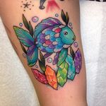 Rainbow fish and crystals by Roberto Euán #RobertoEuán #neon #fish #nautical #rainbow #crystals #crystal #colourful
