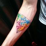 Colorful watercolor geometric piece by Jay Van Gerven. #watercolor #JayVanGerven #linework #geometric