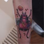 New traditional bug tattoo by Karmely Sõrmus #bug #bugtattoo #neotraditional #karmelysõrmus #newtraditional #halfmoon #insect