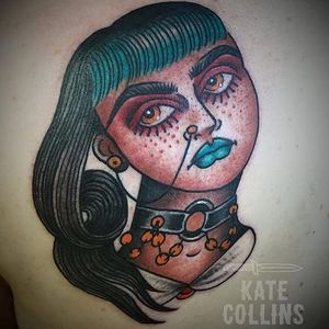 Nosering girl by Kate Collins (via IG- @katecollinsart) #katecollins #girlsgirlsgirls #traditionaltattoo #ladyhead