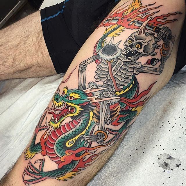 Discover 98 about dragon skeleton tattoo designs super hot  indaotaonec