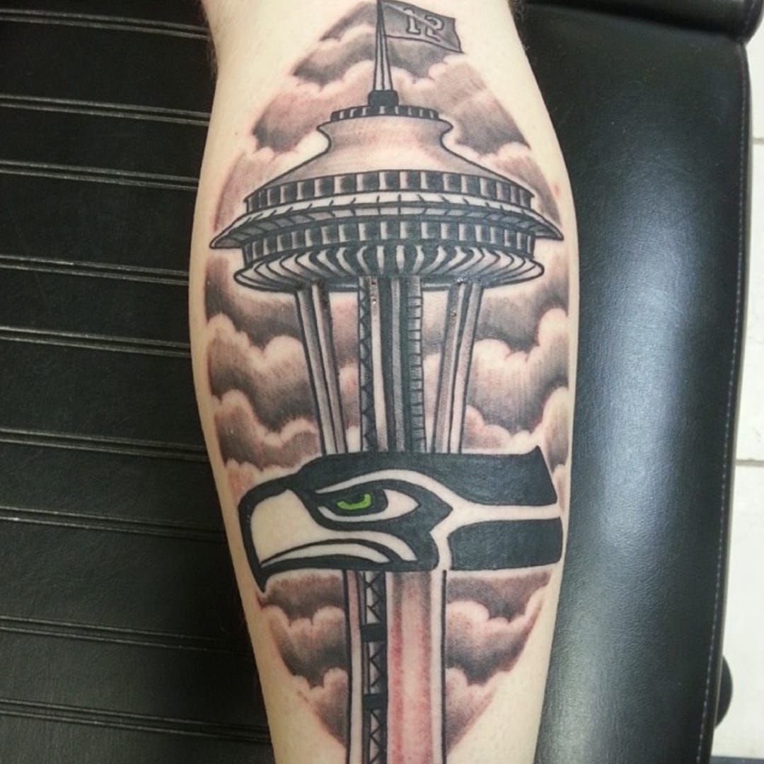 Tattoo uploaded by Ben Harrison  12th Man Space Needle  Anchor  Tattoodo