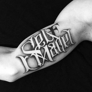 Lettering tattoo by Yuri Sata. #YuriSata #Satatttvision #lettering #typography #type