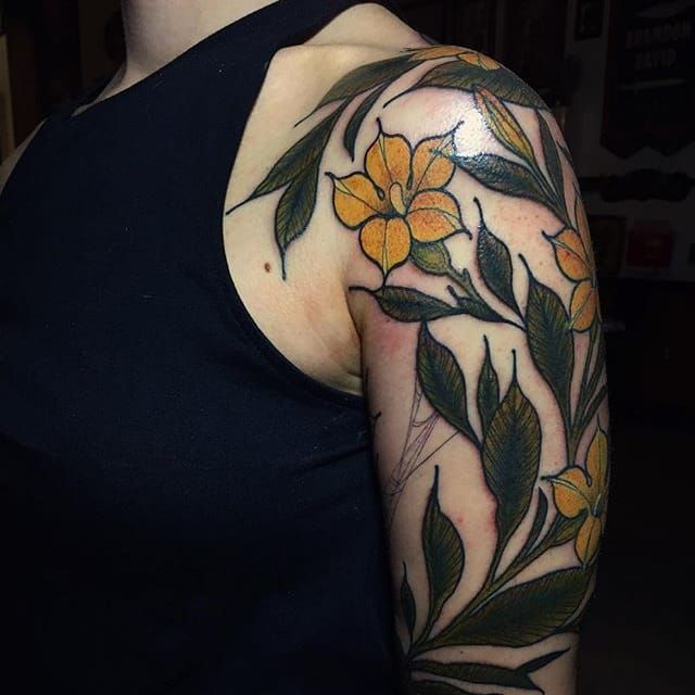 jasmine flower vine tattoo