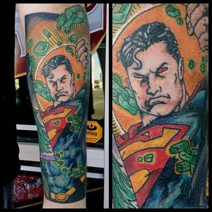 Superman Tattoo by Steve Rieck #Superman #ComicBookTattoo #ComicBook #Comics #Superhero #SteveRieck
