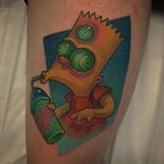 Bart Simpson Tattoo by Henri Middlemass #bartsimpson #newschool #newschoolartist #bold #australianartist #HenriMiddlemass