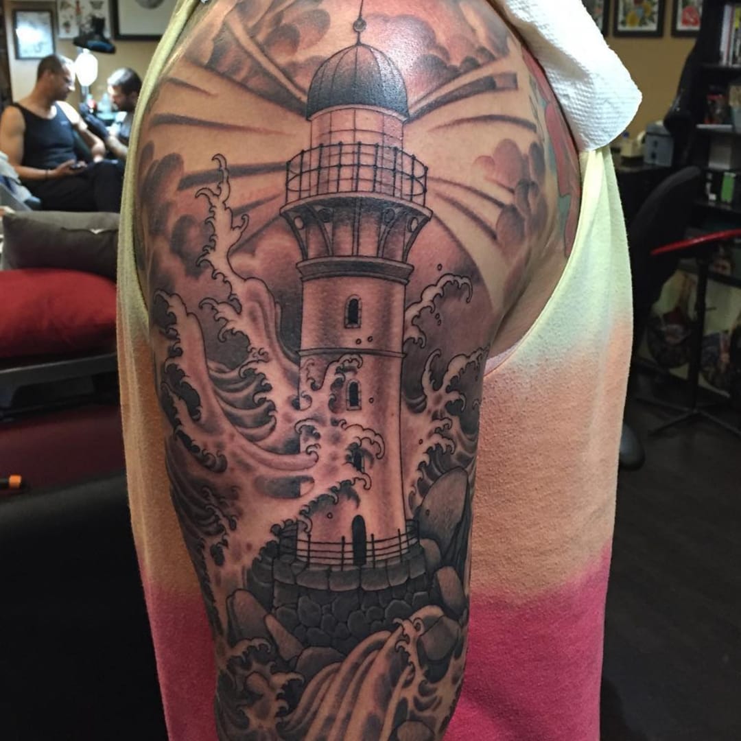 100 Lighthouse Tattoo Designs For Men  A Beacon Of Ideas  Lighthouse  tattoo Tattoo designs men Arm tattoos for guys