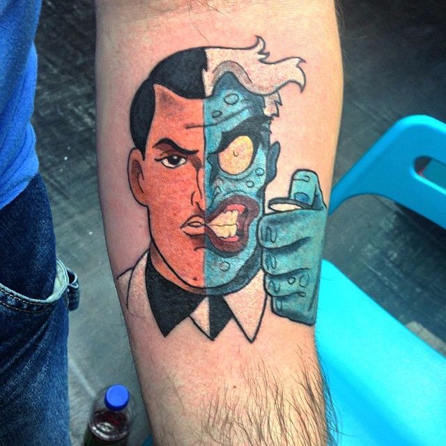 Tallaght Ink Tattoo Studio - Two face from Batman the animated series. Keep  the Batman tattoos coming! Work by @joe__murphy__tattoo | Facebook