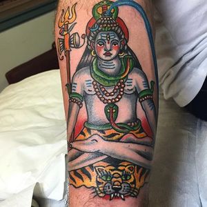 Om Namah Shivaya Tattoo by Robert Ryan #omnamahshivaya #indian #indianart #sacredart #traditional #traditionalindian #oldschool #RobertRyan