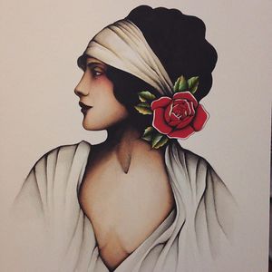 Rose beauty via instagram pain1666 #flashart #flapper #1920s #artshare #flashfriday #woman #portrait #diegodelfino