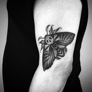 Moth Tattoo by Matteo Al Denti #moth #blackworkmoth #mothtattoo #blackwork #blackworktattoo #blackworktattoos #blackworktattooing #blackworkartists #blackworkdesigns #blackink #darktattoos #MatteoAlDenti