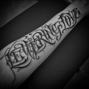 'Lettering Love' Lettering Tattoo by Rae Martini #letteringtattoo #letteringtattoos #lettering #script #scripttattoos #scripttattoo #letteringinspiration #scriptinspiration #letteringartists #fonttattoos #RaeMartini