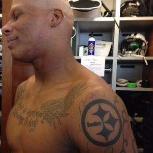 Rontez Miles' Steelers tattoo. #RontezMiles #NFL #Football #NYJets #pittsburgh #Steelers