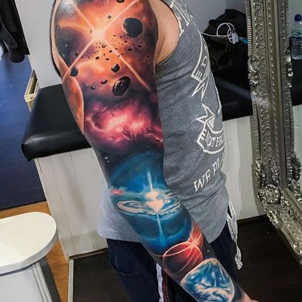 galaxy sleeve tattoo