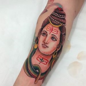 Shiva Tattoo by Fernanda Glória #Shiva #Hinduism #deity #traditional #FernandaGloria