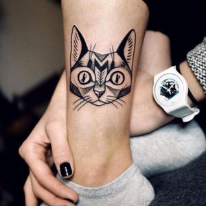 Blackwork cat tattoo #linework #blackwork #lines #blckwrk #dotwork #myforestink #sashakiseleva #btattooing #blxckink #onlyblackart #blacktattoomag #cat #animal #cathead #kitty