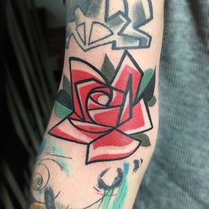 Rose Tattoo by Mike Boyd #abstract #cubism #moderntattooing #MikeBoyd
