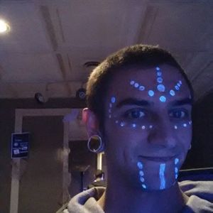 Kyle's UV tattoo #UV #tribal #face tattoo