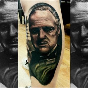 Godfather Tattoo by Christopher Bettley #Godfather #Portrait #PortraitTattoos #ColorPortraits #PortraitRealism #ChristopherBettley