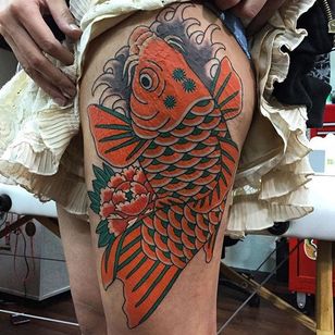 Koi Tattoo by Monta Morino #koi #koitattoo #japanese #japanesetattoo #japanesetattoos #asian #asiantattoos #japanesetattooartist #traditionalajapanese #japaneseimagery #MontaMorino