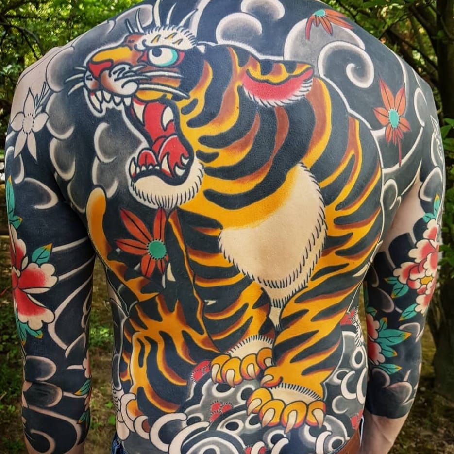 Studio Seven Custom Tattoos  Japanese tiger back piece started last week  By Dan  Facebook