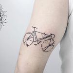 Lovely bike tattoo by Nothing Wild #LauraMartinez #nothingwild #nothingwildtattoo #linework #nyctattoo #newyorkink #blackwork #blackworktattoo #bike #bicycle