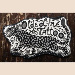 Old Line Tattoo via instagram deerjerk #flashartinspired #art #artshare #woodcarving #relief #leopard #deerjerk
