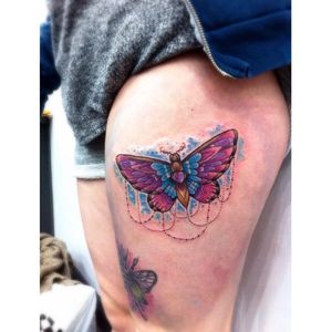 Butterfly tattoo by Leah Sharples #LeahSharples #neotraditional #butterfly