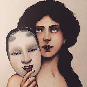 Two faced via instagram pain1666 #illustration #flashart #victorian #woman #portrait #artshare #flashfriday #diegodelfino