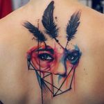 Graphic tattoo by Gáboa #Gaboa #graphic #mashup #watercolor
