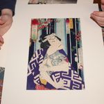 A woodblock print that demonstrates how Noh actors wore clothing to make it look like they were tattooed. #fineart #Japanese #Irezumi #RoninGallery #traditional