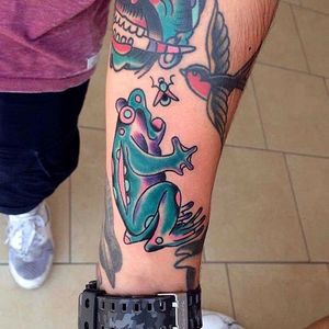 Psychedelic frog tattoo by Marco Coppi #MarcoCoppi #frogtattoo #Japanesertraditional