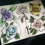 Rose tattoo flash by Hannah Louise Trunwitt #HannahLouiseTrunwitt #apprentice #rose #roses #tattooapprentice