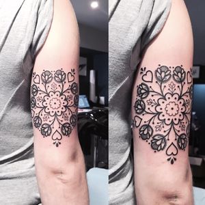 Elegant tattoo by Falukorv #Falukorv #ornamental #lace #jewel #mandala #heart #flower