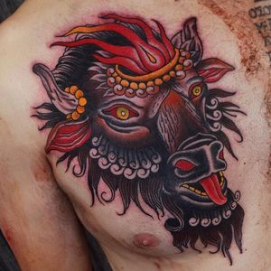 Buffalo Tattoo by Herb Auerbach #traditional #colortraditional #HerbAuerbach