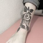 Awesome rose tattoo #JuliaMikhaylova #rose #flower #delicate #blackwork