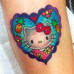 Flower power Hello kitty tattoo by @roxyryder #roxyryder #hellokitty #Alchemytattoostudio #UK