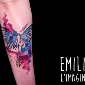 Graphic tattoo by Emilie B. #butterfly #EmilieB #graphic #watercolor