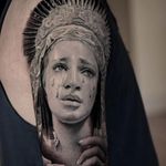 Religious piece. (via IG - veroniqueimbo) #VeroniqueImbo #BlackandGrey #Realism #Portraits #Religion