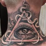 Relistic eye by Ricky Lopez #RickyLopez #blackandgrey #eye #realism #illuminati #tattoooftheday