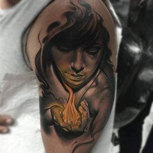 Playing with fire #Bolo #flametattoos