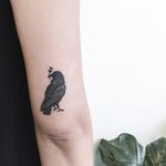 Crow Tattoo by Kate Holley #crow #crowtattoo #handpoked #handpokedtattoo #handpoke #handpoketattoo #handpoketattoos #handpokeartist #KateHolley