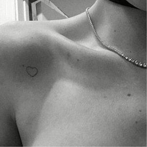 Simple open heart tattoo #bellathorne #celebrity #microtattoo