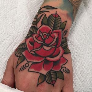 Traditional rose by Dannii G #DanniiG #color #traditional #rose #tattoooftheday
